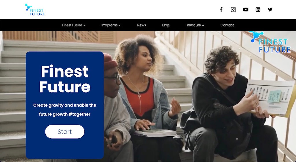 Finest Future website frontpage