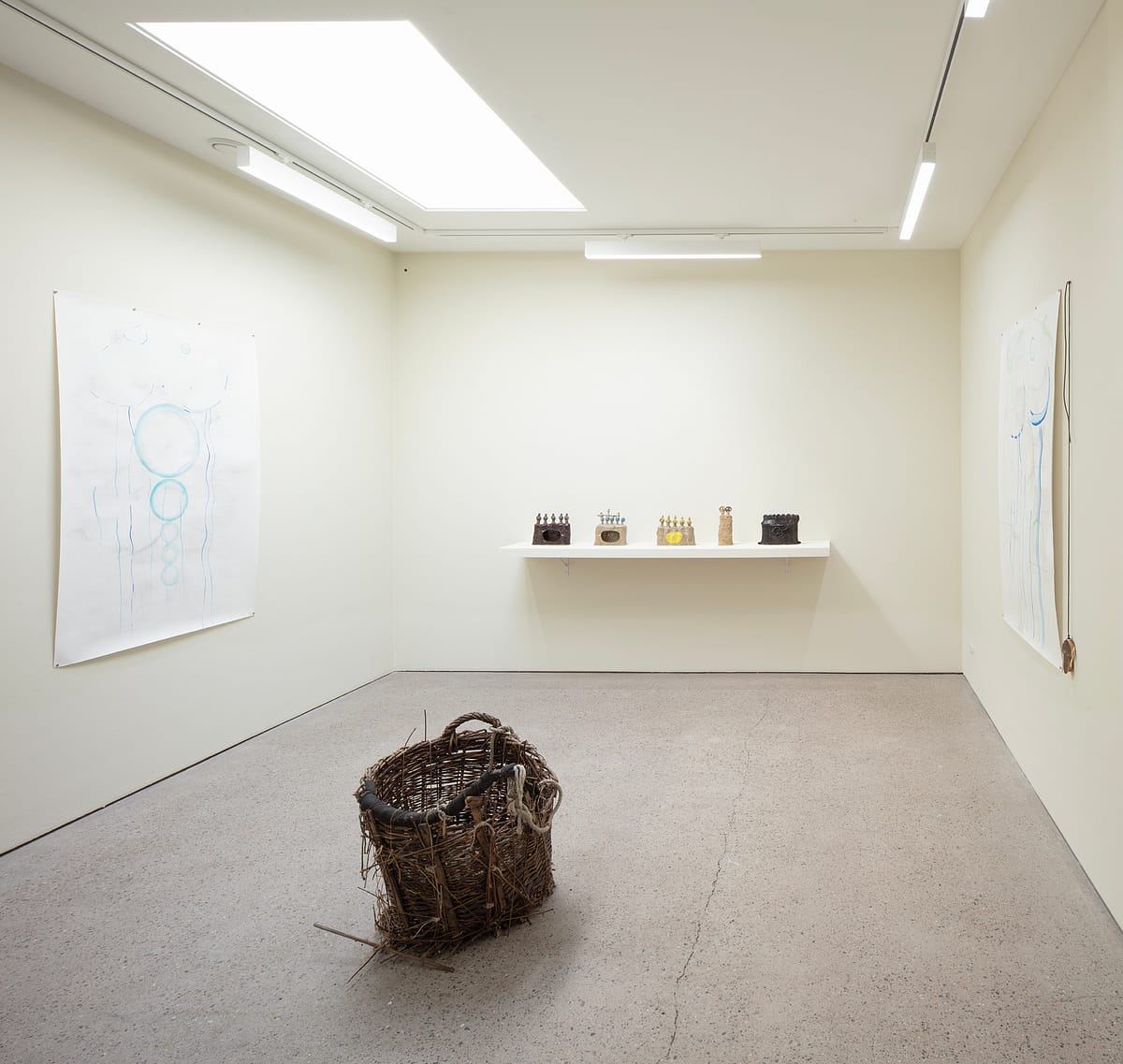 Installation view of the exhibition ‘Róza El-Hassan: The non-violent revolution is feasible’.