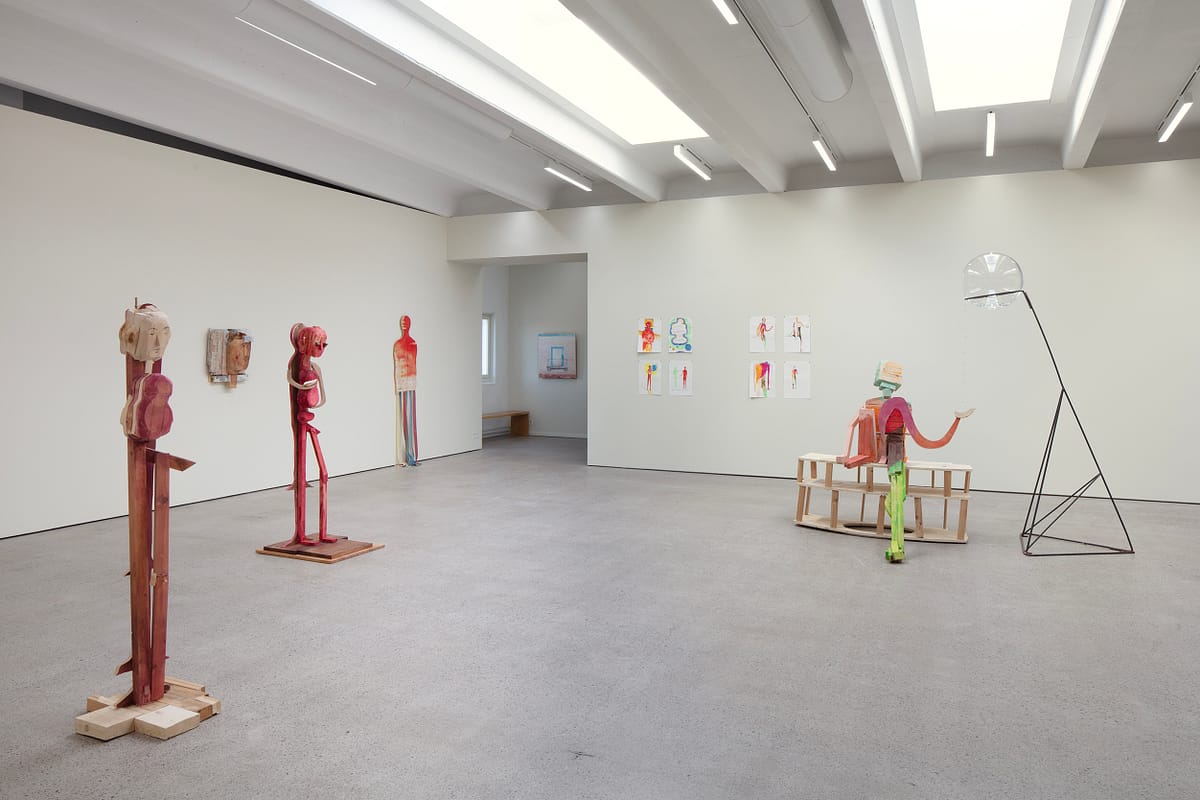 Installation view of the exhibition ‘Róza El-Hassan: The non-violent revolution is feasible’.