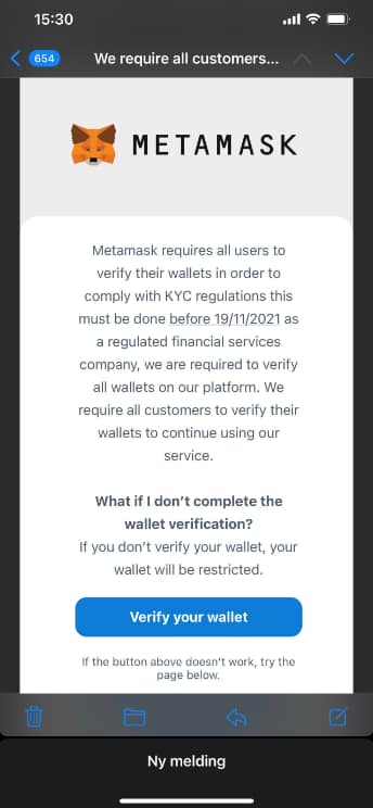 metamask scam email example