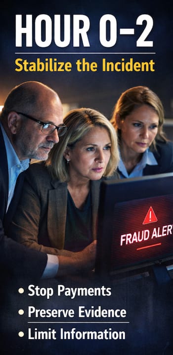Wire fraud incident response 0-2 hours