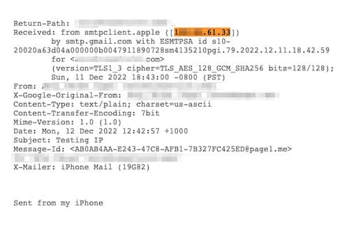 tracing the ip of a gmail email
