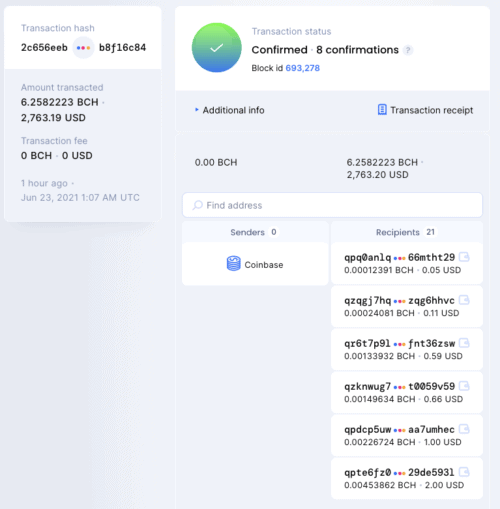 Available data of a bitcoin transaction