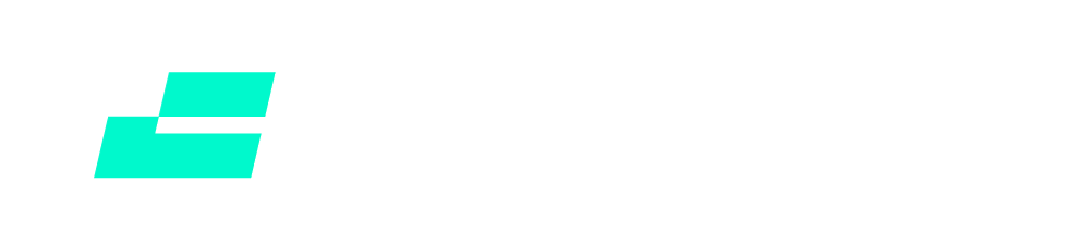 A small, turquoise, geometric shape consisting of three connected squares on a white background.