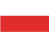 A rectangular flag with two horizontal stripes: white on the top half and red on the bottom half.