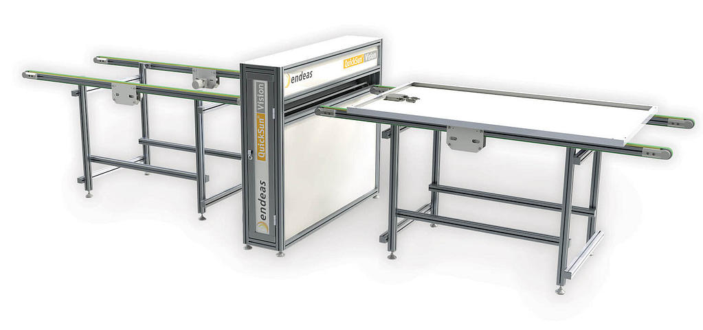 Automated optical inspection station for PV module production lines