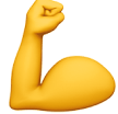 A yellow flexed bicep emoji