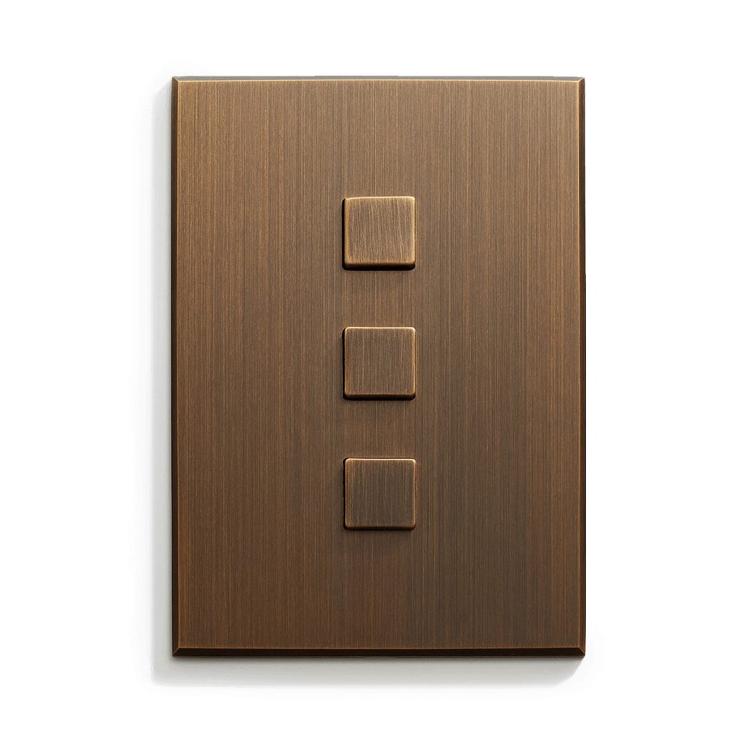A light switch with four squares on a white background.