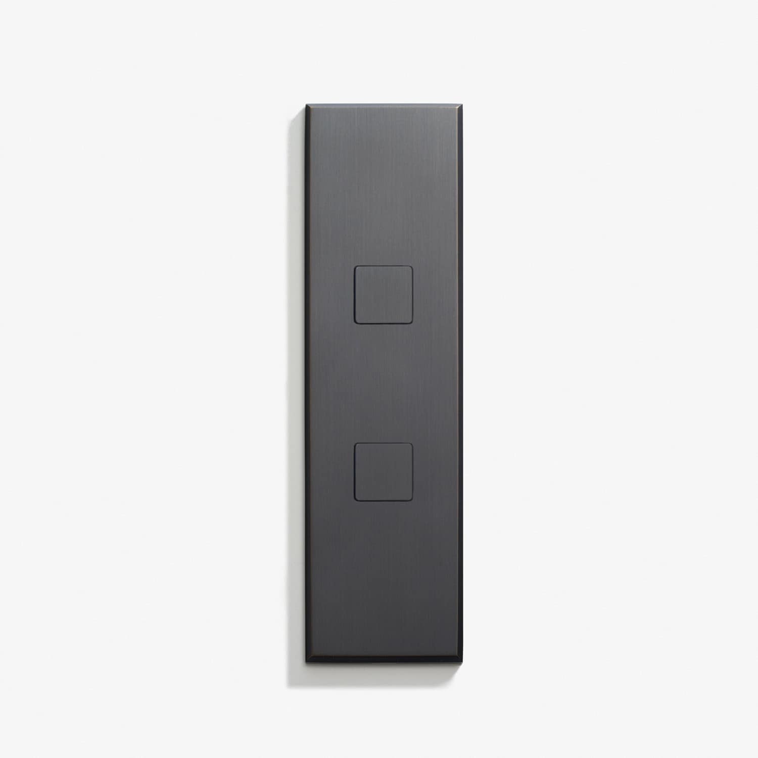 A black wall plate on a white background.