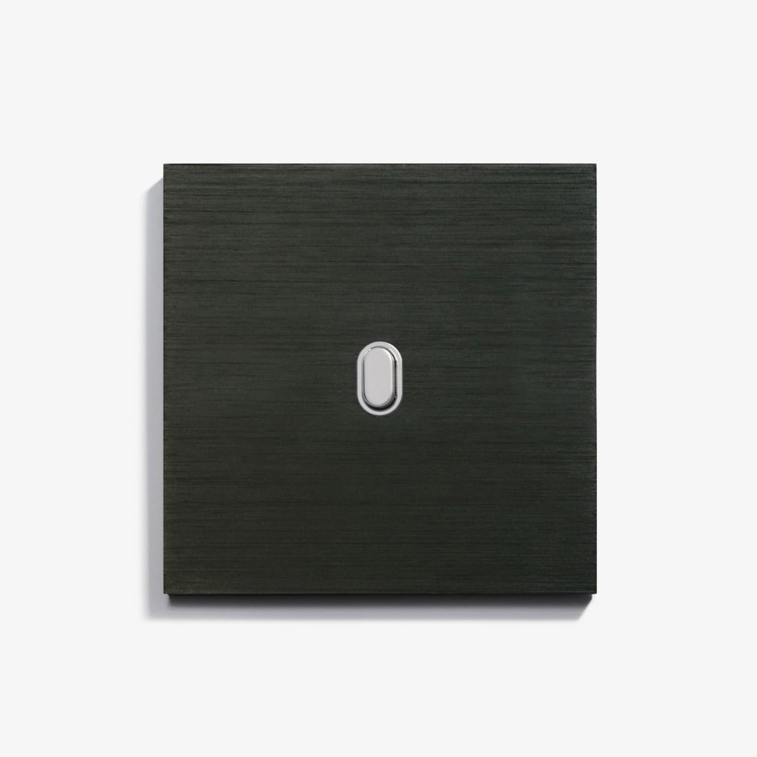A black light switch on a white background.