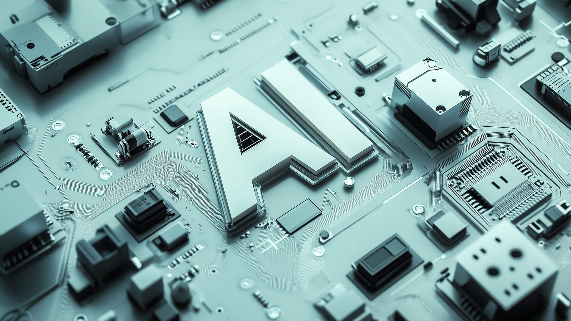 Close-up of a circuit board with the letters 