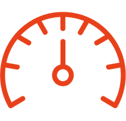 Logo with speedometer to represent accuracy