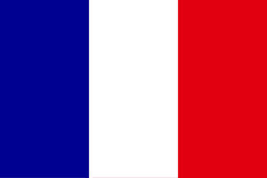 The flag of France, featuring three vertical stripes: blue on the left, white in the center, and red on the right.