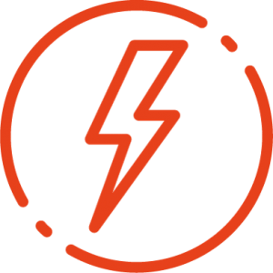 Logo with lightning bolt to represent strenght