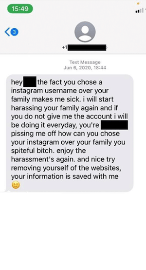 harassing text messages