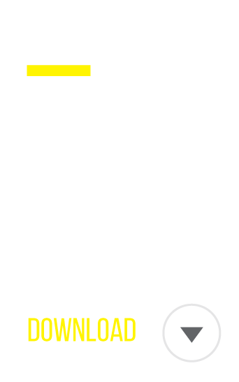 Minimalist interface with the word "Defense" in white above a yellow line. At the bottom, "PDF DOWNLOAD" is written, with "DOWNLOAD" in yellow, next to a white circular button with a gray downward arrow.
