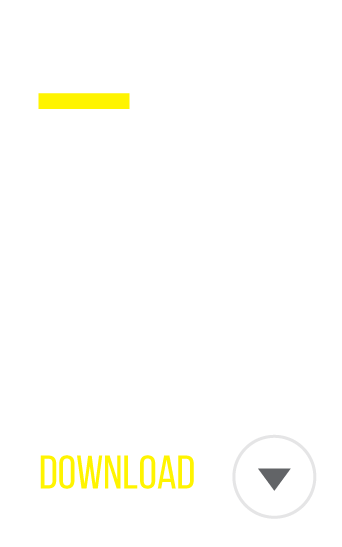 Minimalist interface with "Vehicle Cabins" in white, a yellow underline, and "PDF DOWNLOAD" in bold white and yellow text. A white circle with a gray downward arrow is at the bottom right.