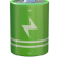 A green battery icon with a white lightning bolt symbol