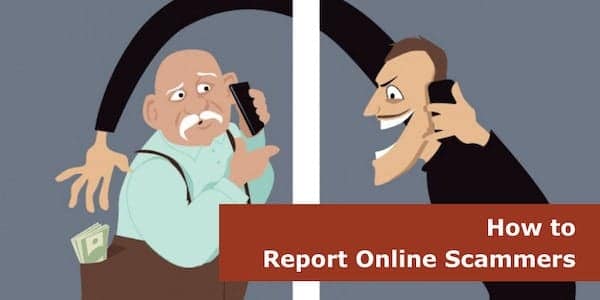 Instructions on how to report online scammer