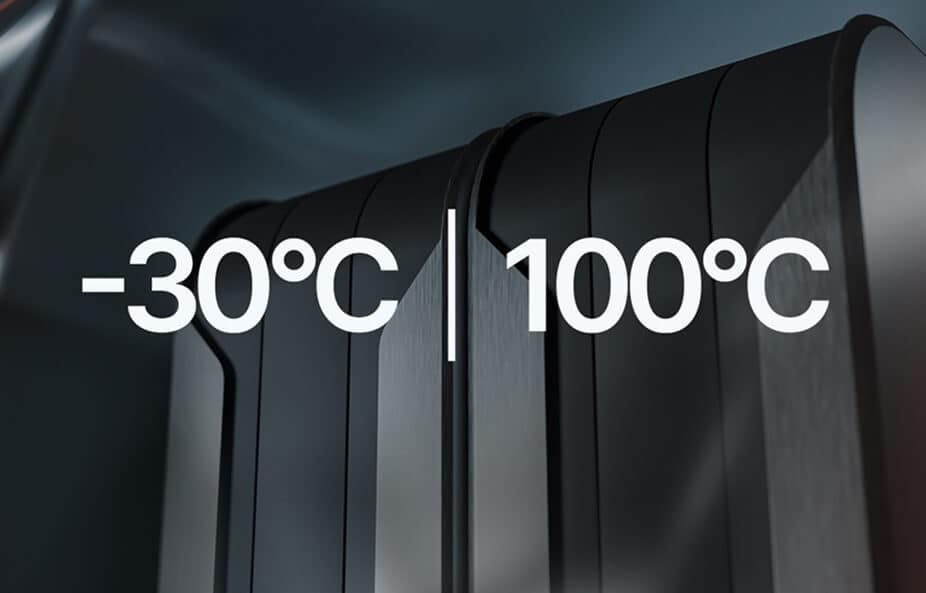 A close up of a black object.